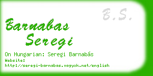 barnabas seregi business card